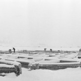 Oversikt fagverkslenser på isen 1937.