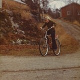 I full fart med sykkel